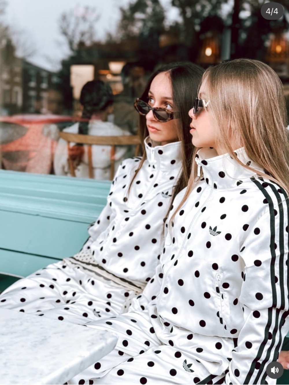 adidas Originals White Polka Dot Track Jacket with Black Stripes - Picture 12 of 12